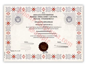 Kocaeli Universitesi - Fake Diploma Sample from Turkey